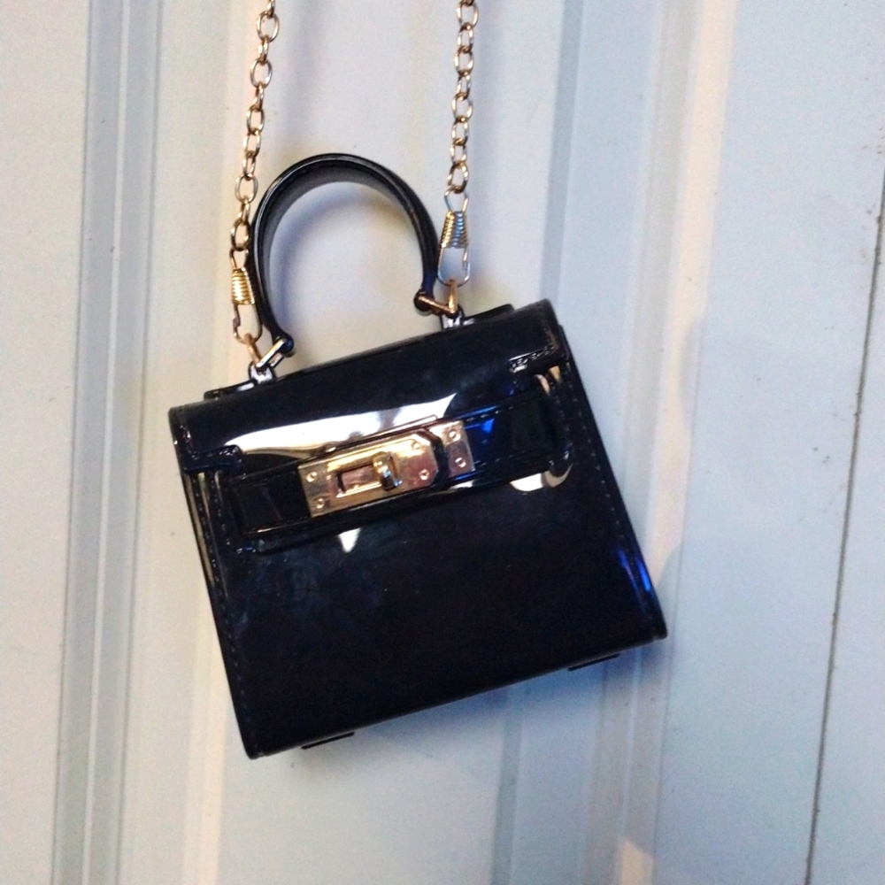 Mini Crossbody purse in Black & Gold color